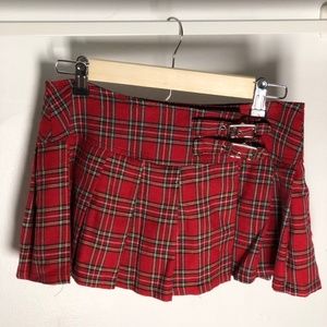 Lip Service Belted Tartan Mini Skirt (S)